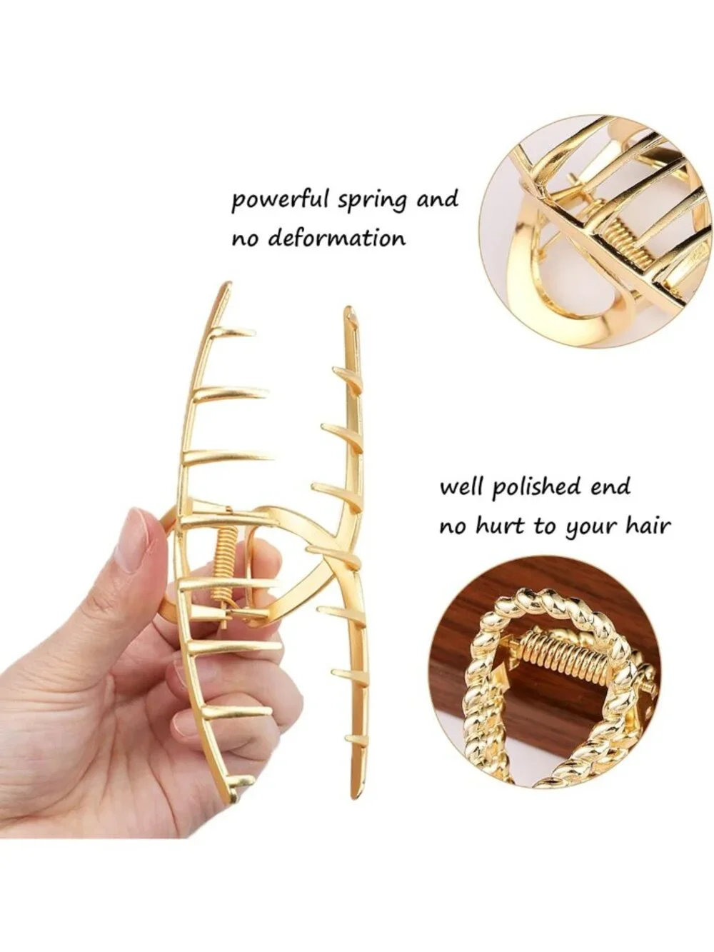 3 PCS Large Metal Claw Clips for Thick Hair - Strong Hold Non-Slip Barrettes